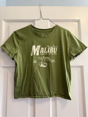 Malibu Fruit Stand Olive Green Graphic Tee